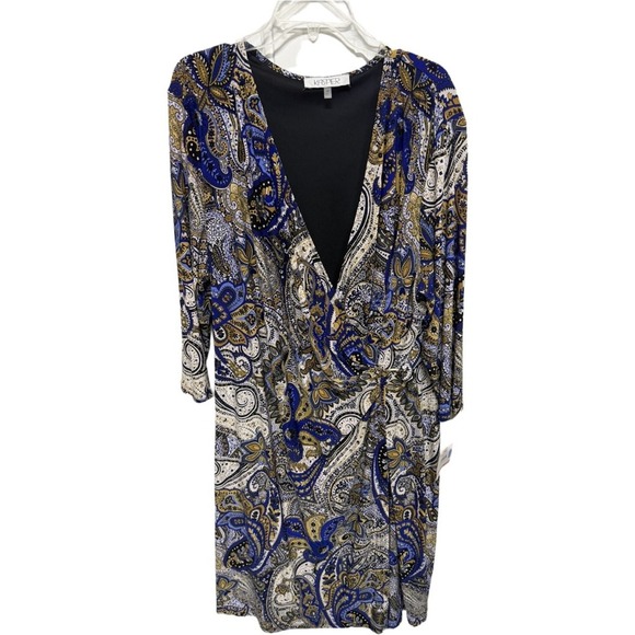 Kasper Dresses & Skirts - Kasper Faux Wrap Dress Womens Size 3X V-Neck 3/4 Sleeves Paisley NWT Formal